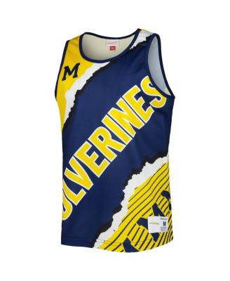 Men's Navy, Maize Michigan Wolverines Jumbotron 2.0 Sublimated Tank Top
