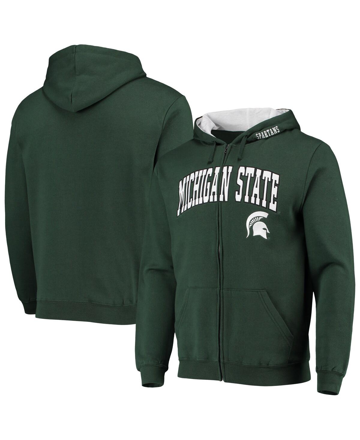Colosseum Men's Michigan State Spartans Arch & Logo 3.0 Full-zip Hoodie In Green