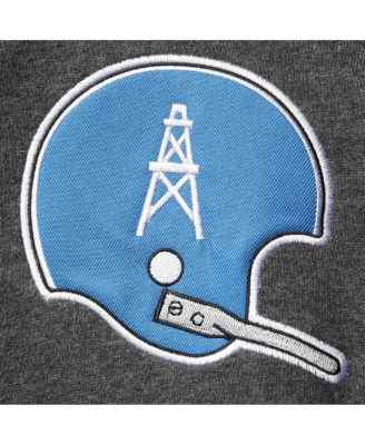 Men's Gray and Red Houston Oilers Extreme Fireballer Throwback Pullover Hoodie