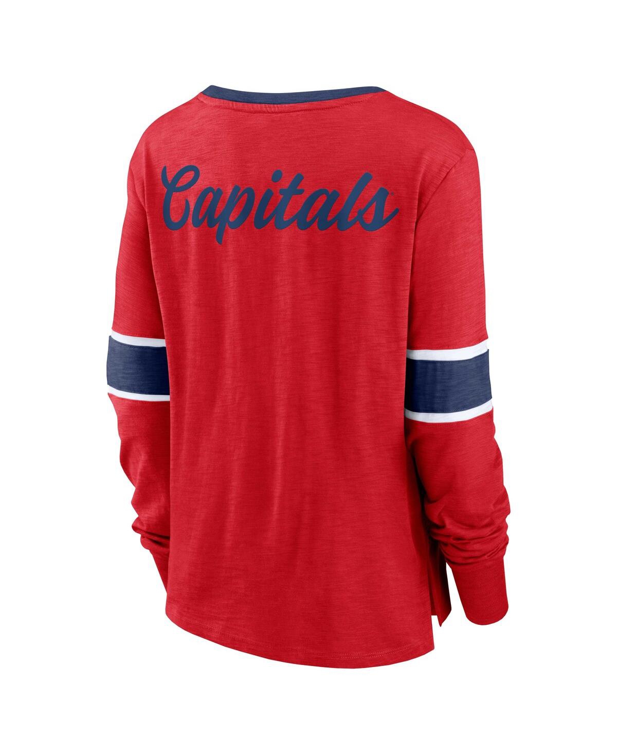 Women's FanaticsWashington Capitals Effervescent Exclusive Lace-Up Long Sleeve T-shirt - Red