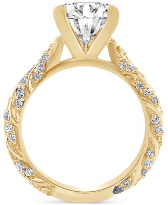 Badgley Mischka Certified Lab Grown Diamond Solitaire Twist Engagement Ring (3-1/2 ct. t.w.) in 14k Gold