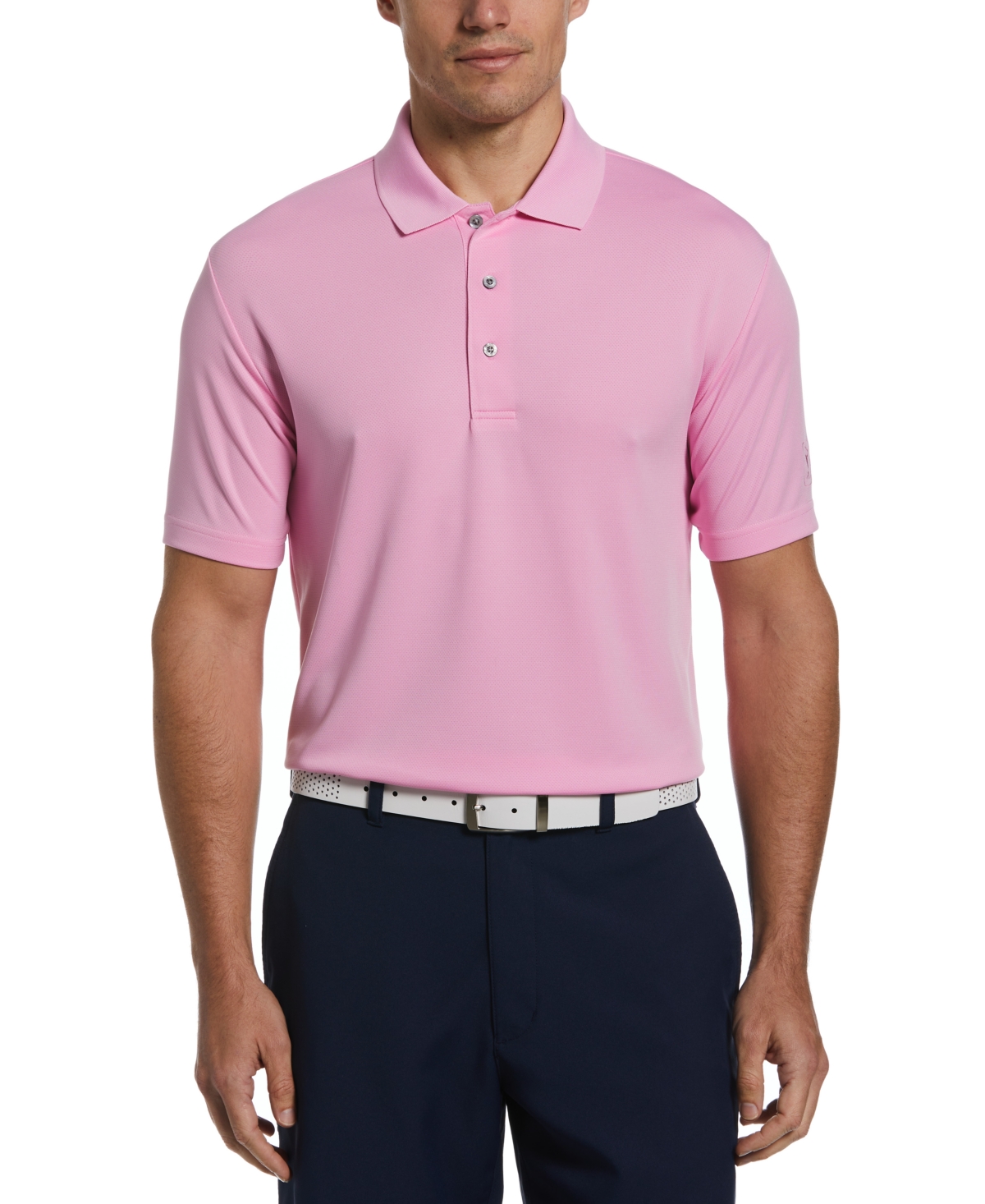 Pga Tour Men's Big & Tall Airflux Solid Mesh Short Sleeve Golf Polo Shirt In Bonbon