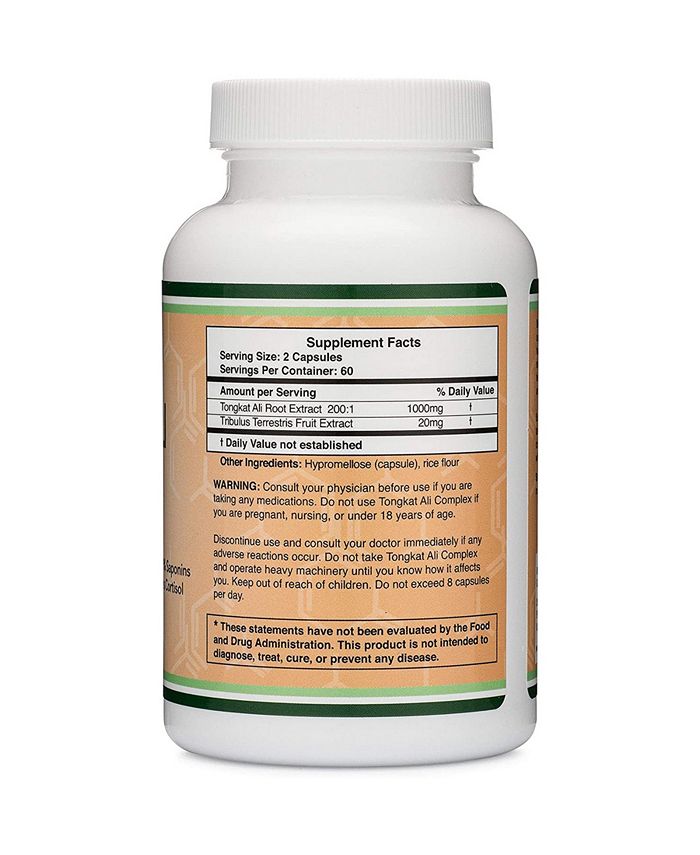 Double Wood Supplements Tongkat Ali 120 capsules, 1020 mg servings