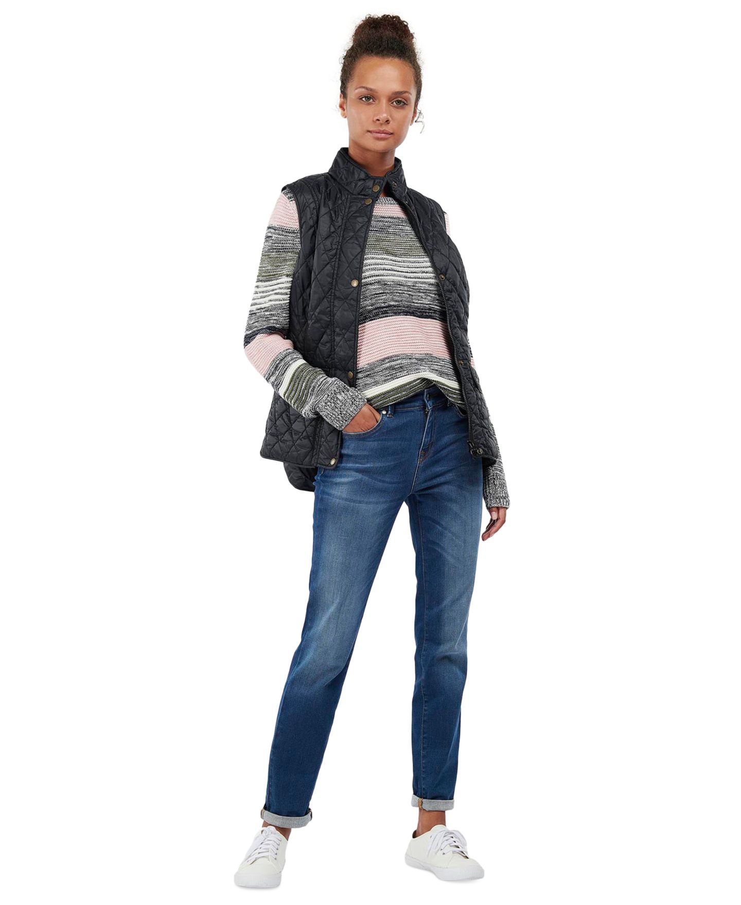 Женский жилет Barbour Otterburn Quilted Vest, цвет: Чёрный — фото 5
