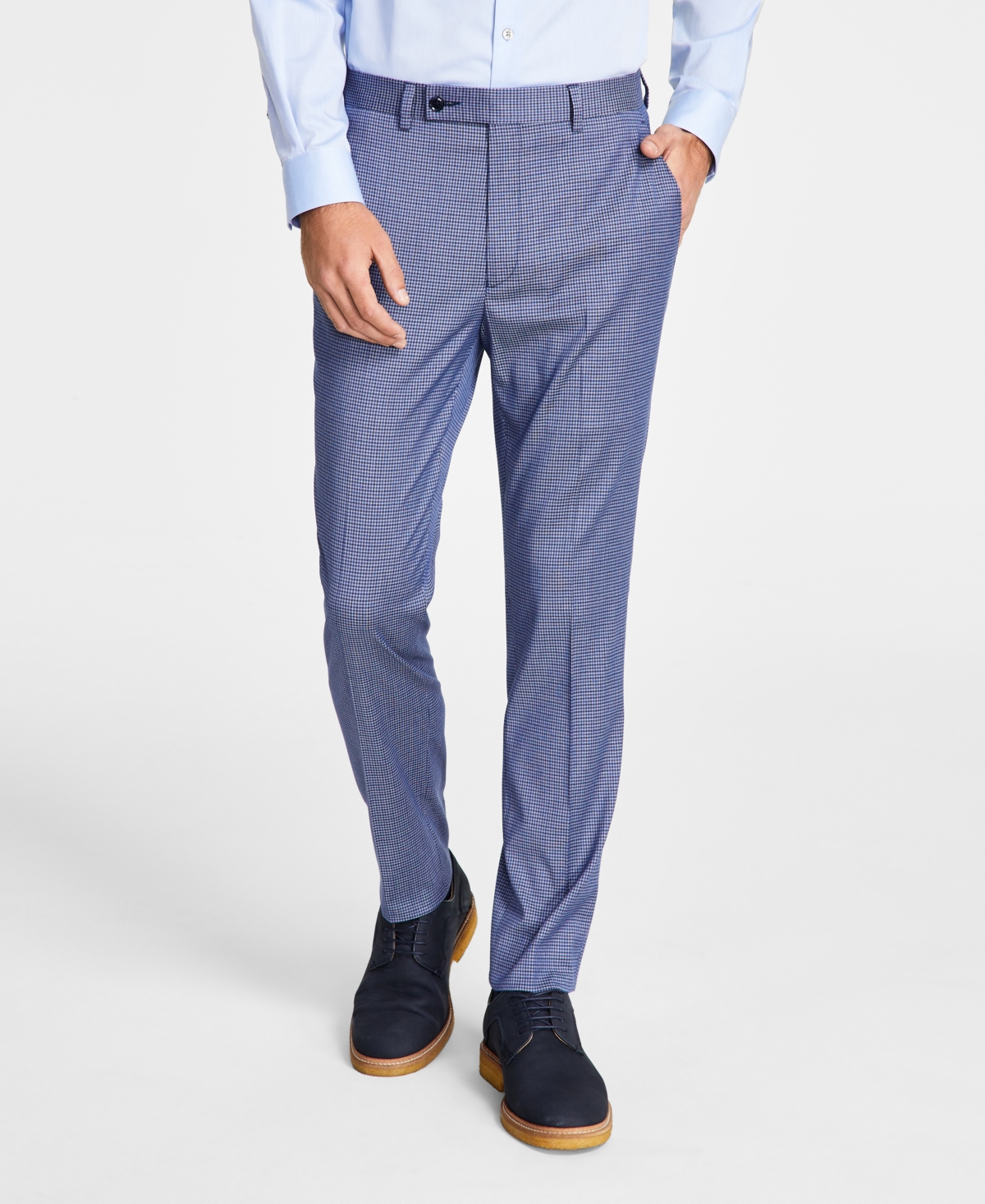 Ben Sherman Men's Skinny-fit Stretch Suit Pants In Blue Solid