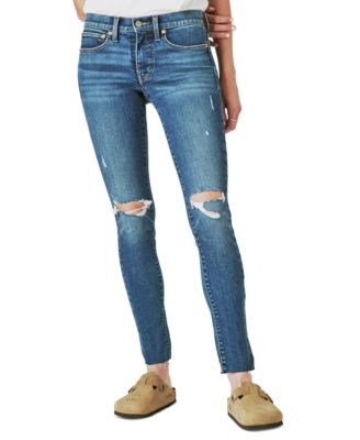 Lucky Brand - Mid-Rise Destructed Cut-Hem Skinny Pants