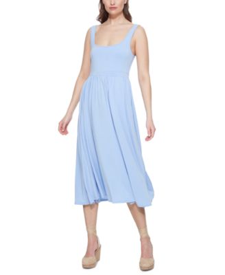 Black Tape - Women's Banded-Waist Knit Sleeveless Midi Dress