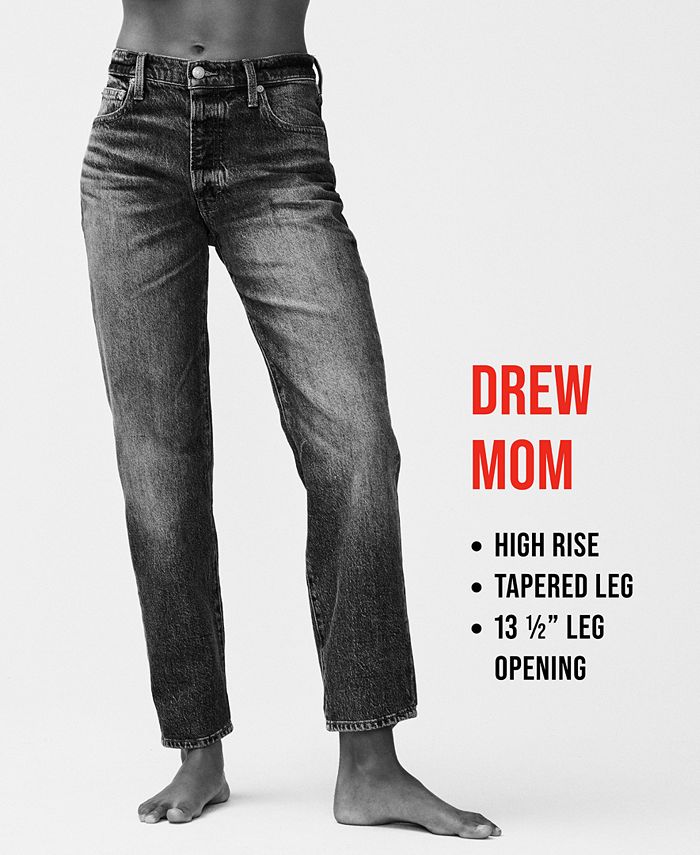 Drew Distressed High-Rise Mom Jeans