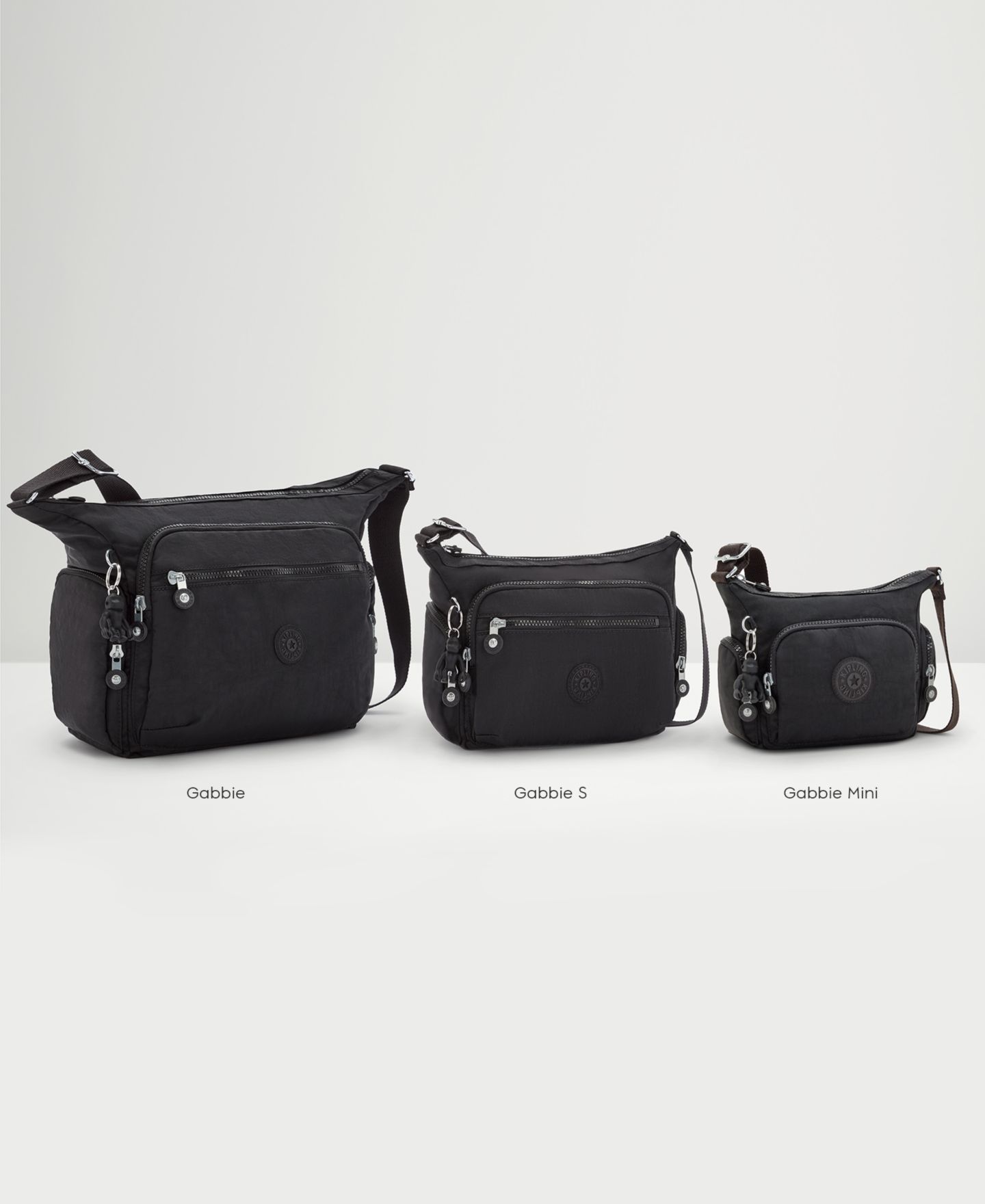 Женская сумка Kipling Gabbie Nylon Zip-Top Large Crossbody Handbag, цвет: Чёрный — фото 5