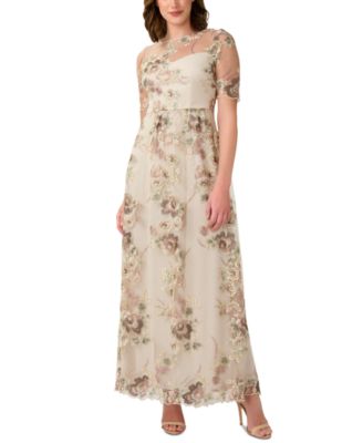 Adrianna Papell Women's Floral-Embroidered Gown - Macy's