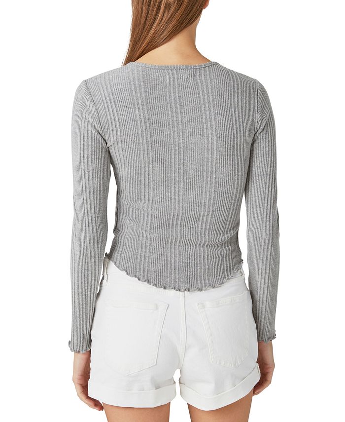 Lucky Brand Women's Cloud Ribbed Henley Top & Reviews Tops Women