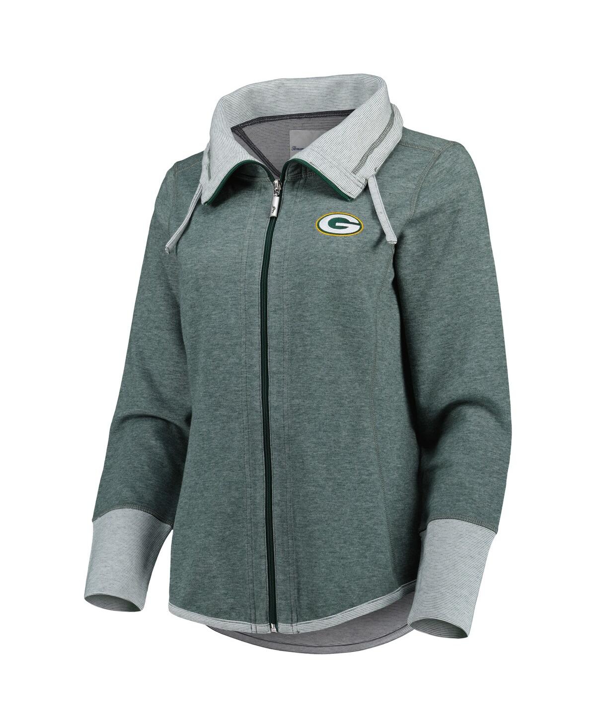 Shop Tommy Bahama Women's  Heathered Green Green Bay Packers Sport Sun Fade Full-zip Sweatshirt
