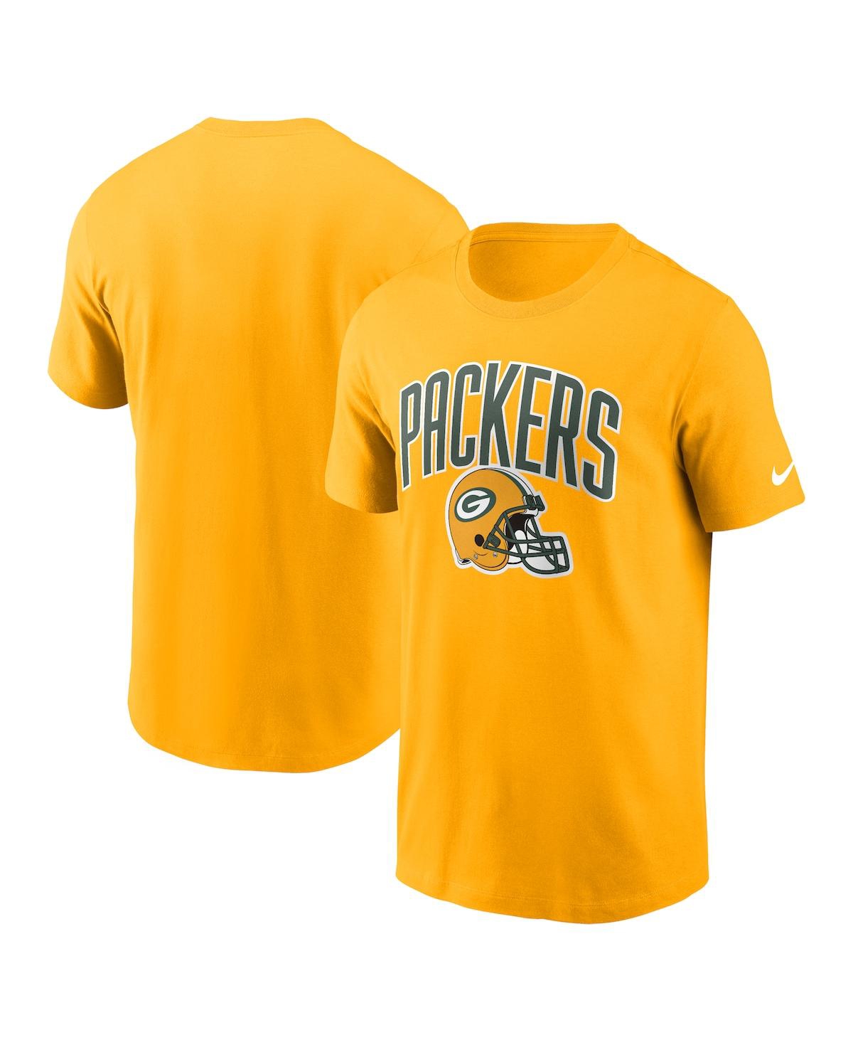 Shop Nike Men's  Gold Green Bay Packers Team Athletic T-shirt
