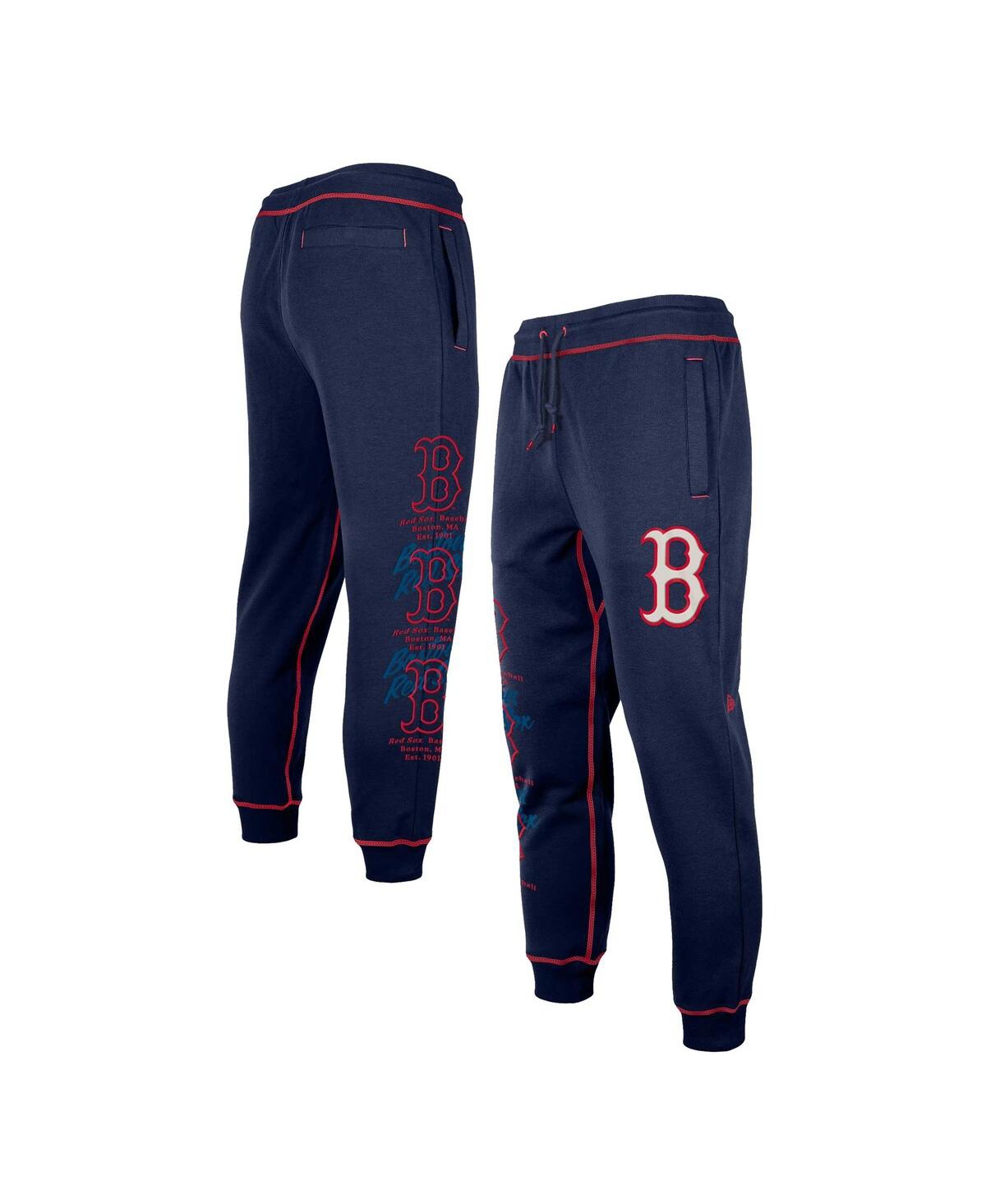 NEW ERA MEN'S NEW ERA NAVY BOSTON RED SOX TEAM SPLIT JOGGER PANTS 