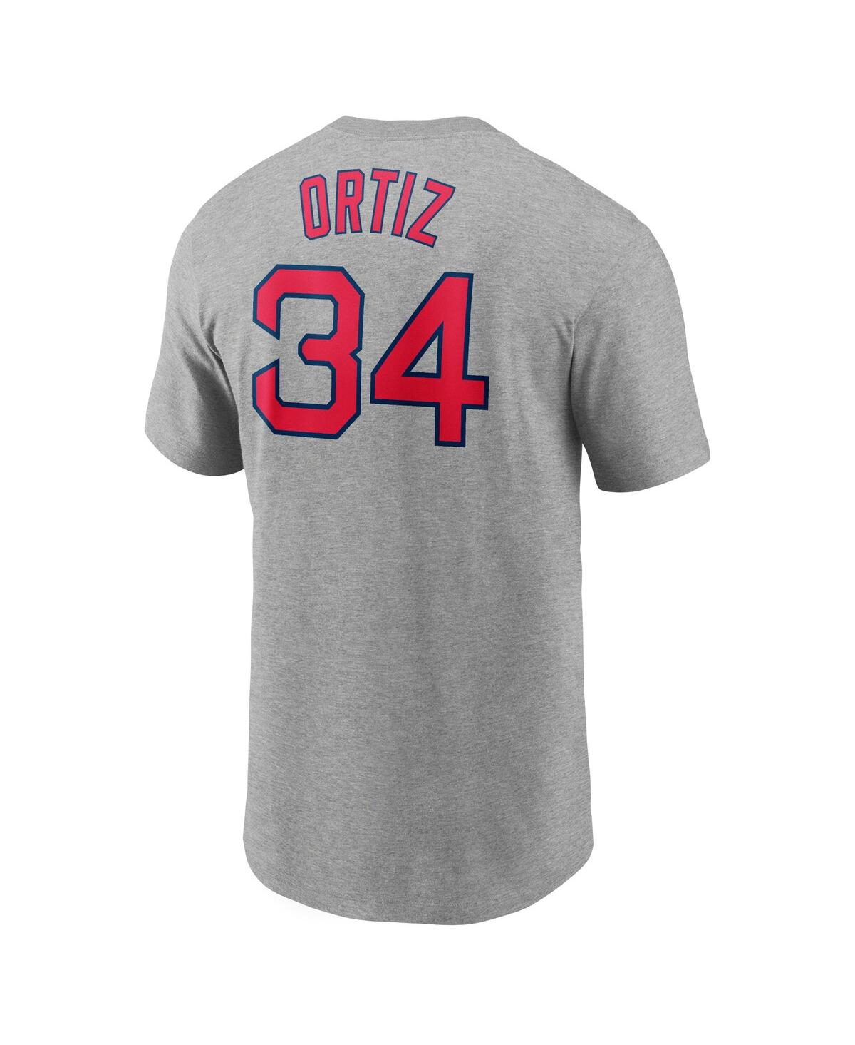 Nike Men's  David Ortiz Heather Gray Boston Red Sox Name And Number T-shirt In Heather Gray