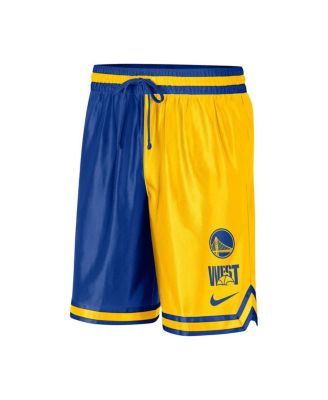 Men's Gold, Royal Golden State Warriors Courtside Versus Force Split DNA Performance Shorts