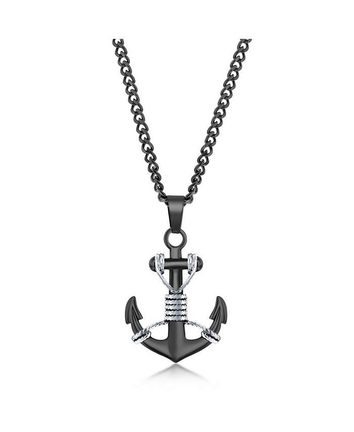 Stainless steel sales anchor necklace