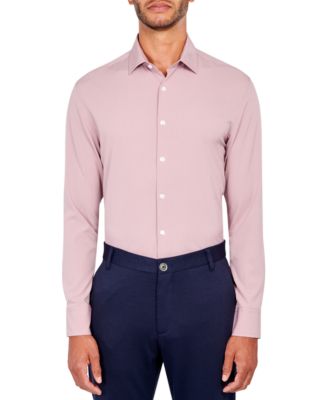 ConStruct - Men's Slim-Fit Solid Performance Stretch Cooling Comfort Dress Shirt