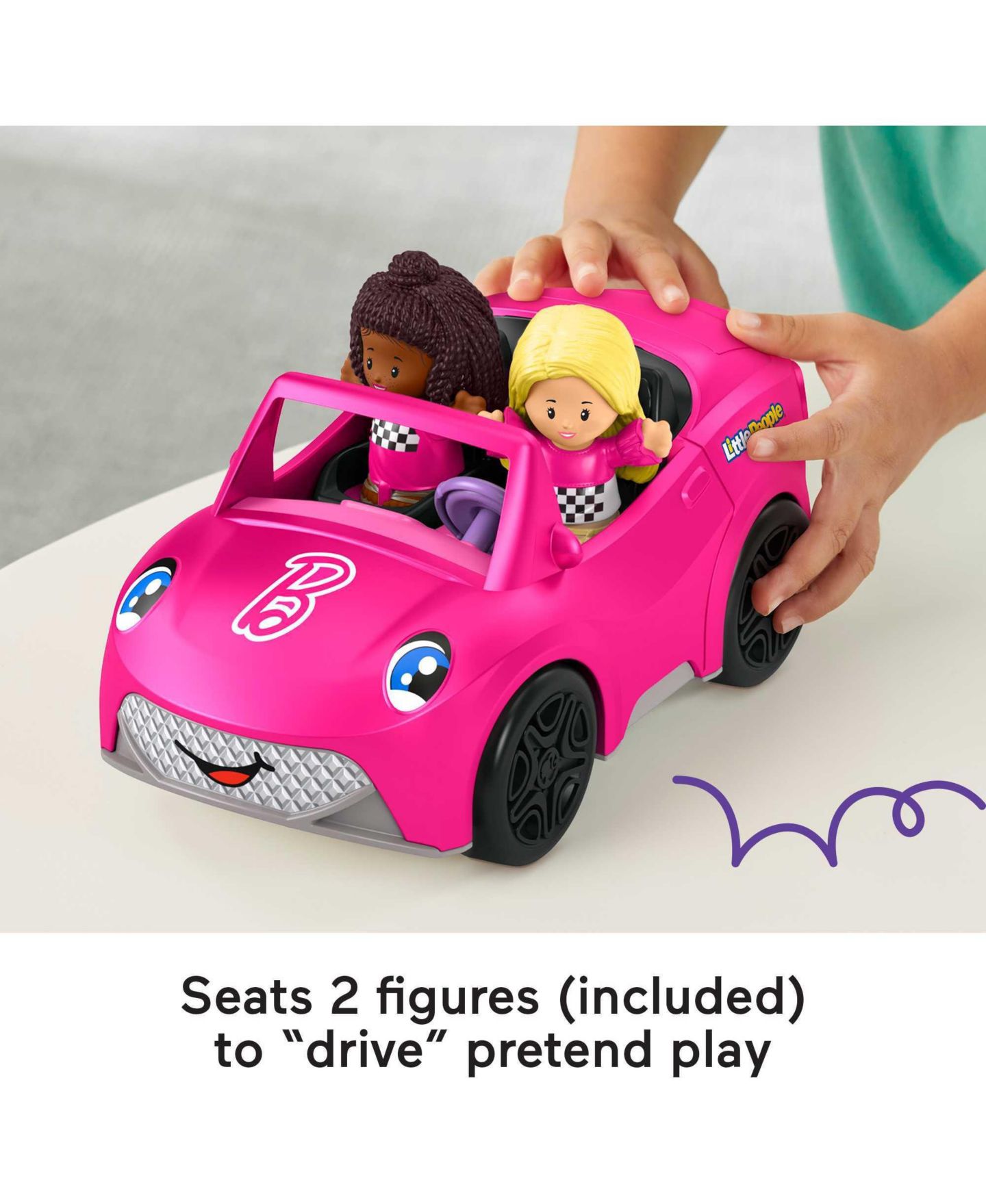 Детские игрушки Fisher Price Fisher-Price Barbie Little People Push-Along Convertible Toy Car, 3-Piece Set — фото 6