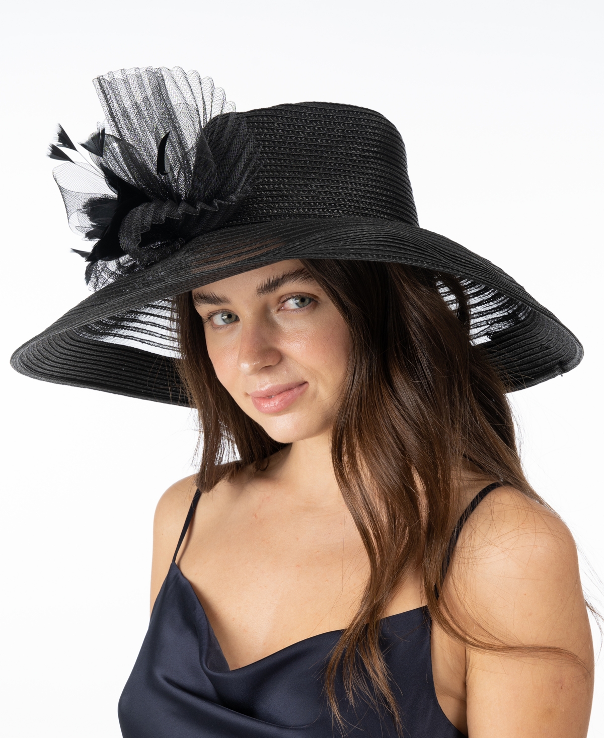 BELLISSIMA MILLINERY COLLECTION

Women\'s Romantic Profile Dress Hat In Black New Glamorous Black and Feather Hat | The Katrina Gigi Burris  main image 3
