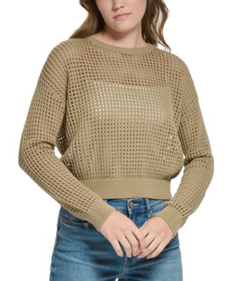 Calvin Klein Jeans - Petite Cotton Open-Stitch Sweater