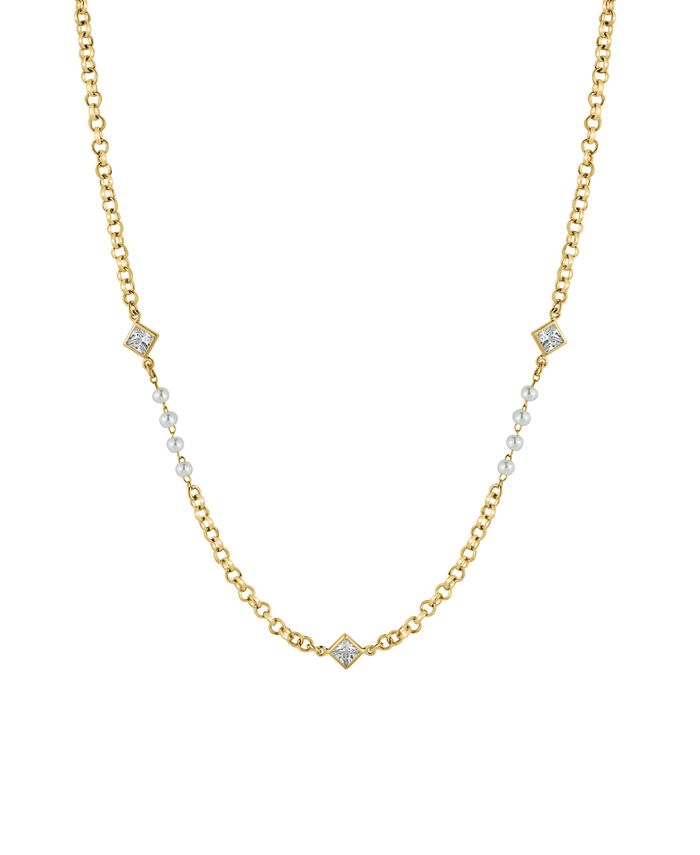 And Now This Cubic Zirconia Gold-Plated Necklace - Macy's