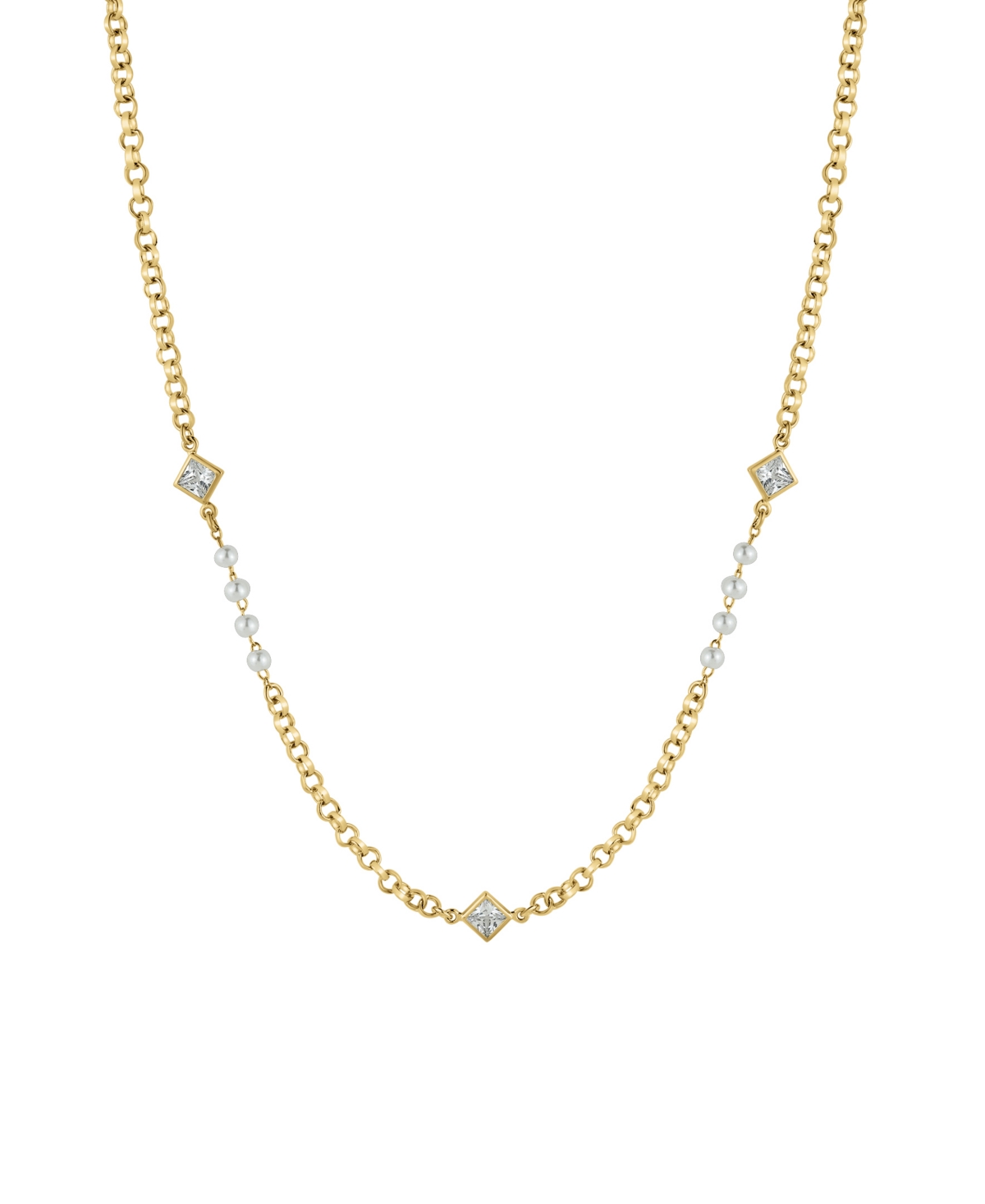 Cubic Zirconia Gold-Plated Necklace - Gold
