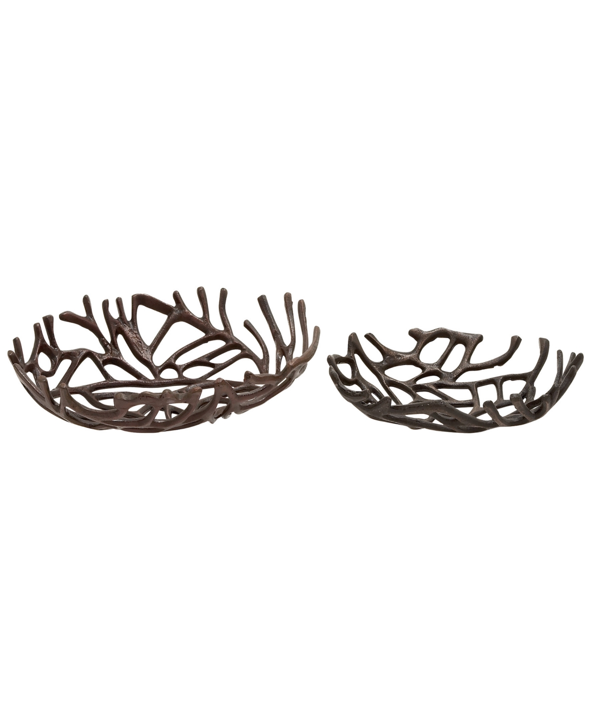 Rosemary Lane Aluminum Coral Tray, Set Of 2, 15", 12" W In Black