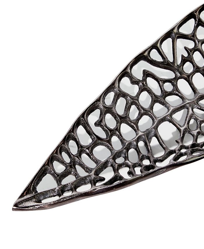 Melrose International Distressed Metal Leaf Tray (Set of 2)