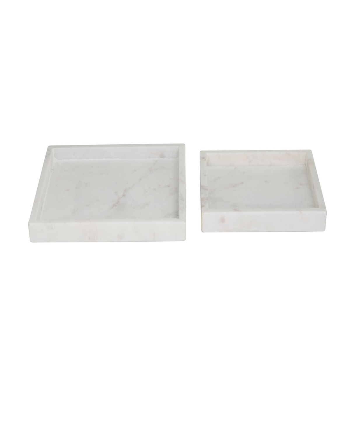 Rosemary Lane Marble Tray with Raised Border, Set of 2, 10