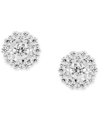 Diamond Halo Stud Earrings (1/2 ct. t.w.) in 14k White Gold