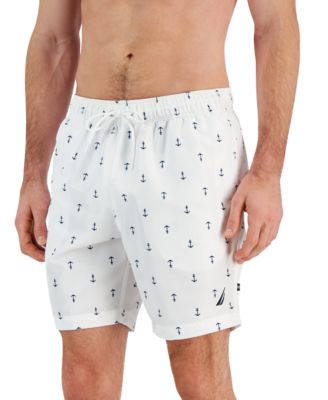 Men's Quick-Dry Anchor-Print 8" Swim Trunks