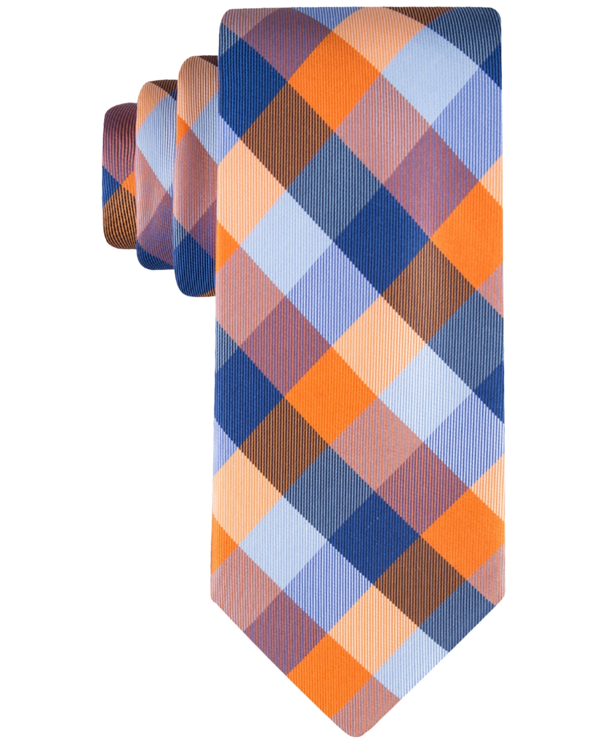 Tommy Hilfiger Men's Buffalo Plaid Tartan Tie In Orange