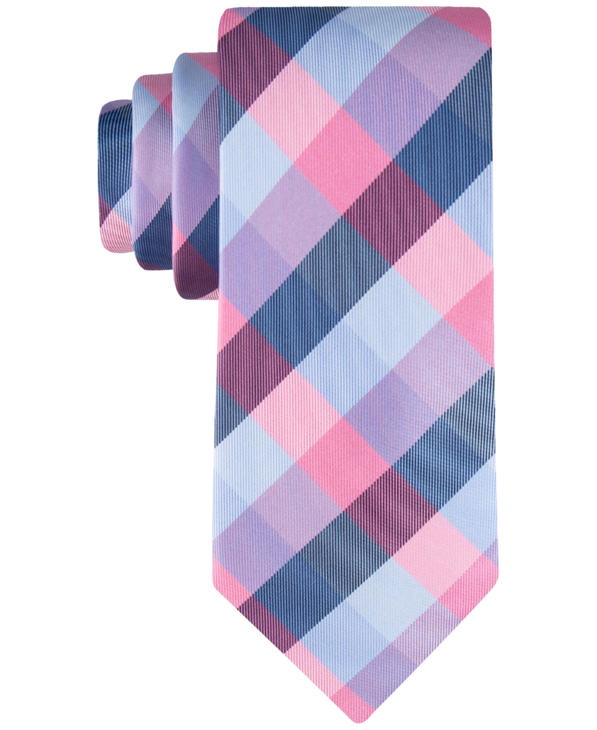 Tommy Hilfiger Men's Buffalo Plaid Tartan Tie In Pink