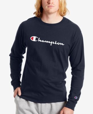 Champion Men's Script-Logo Long Sleeve Tshirt - Macy's