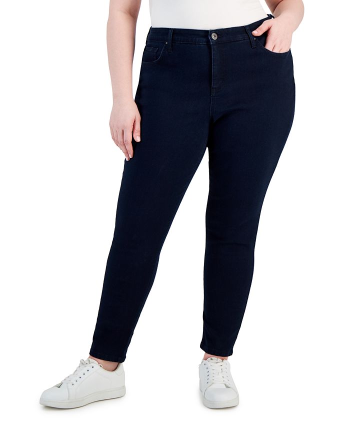 Style & Co Petite Plus Size Curvy-Fit Tummy-Control Skinny Jeans, Created  for Macy's - Macy's
