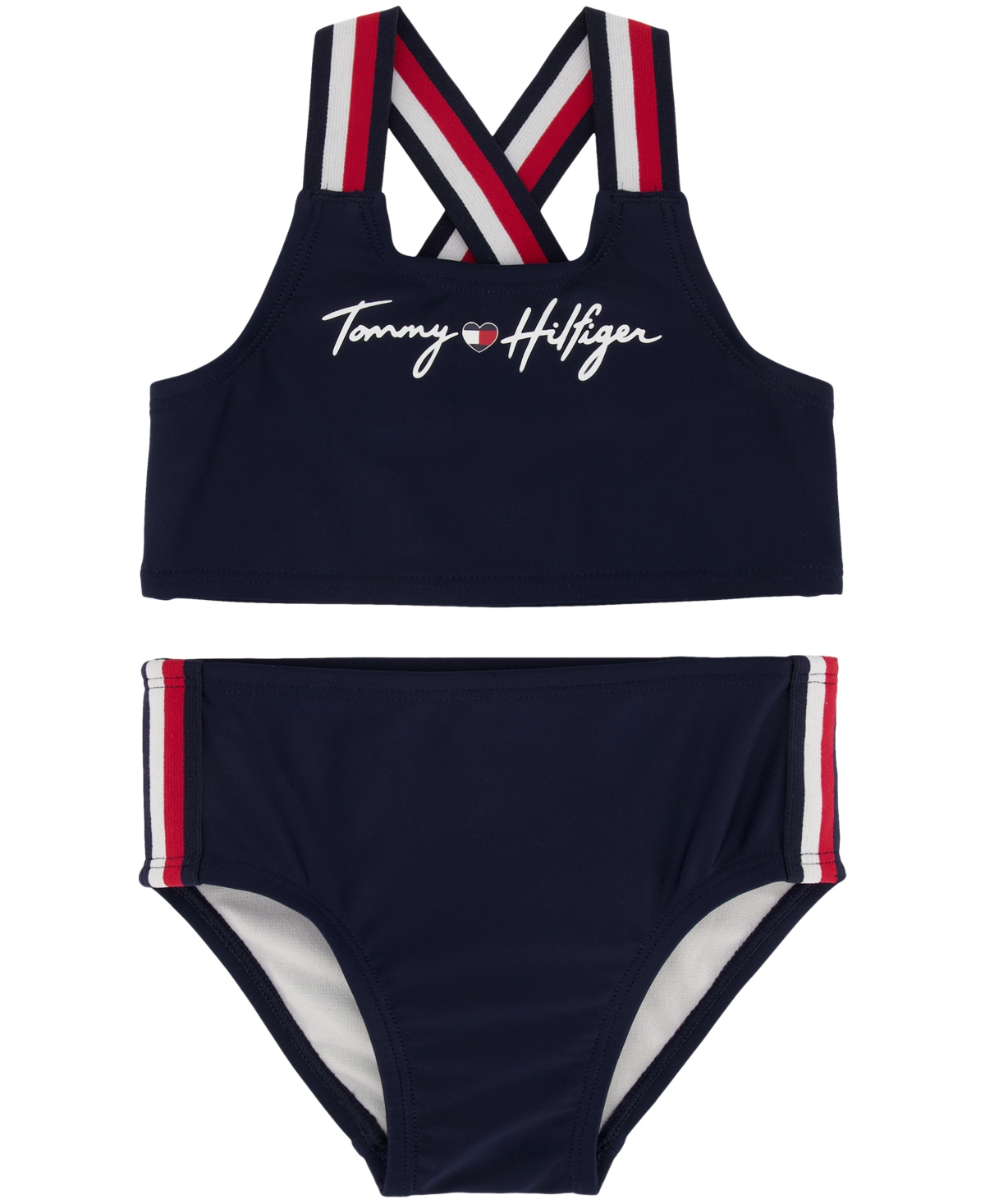 verjaardag begrijpen Klassiek Tommy Hilfiger Baby Girls Signature Stripe Detailed Bikini Swim, 2 Piece  Set In Navy Blazer | ModeSens