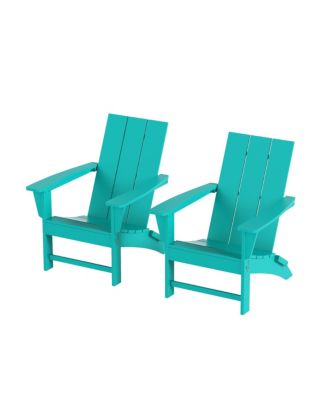 Modern Outdoor Folding Adirondack Chair (Set of 2)