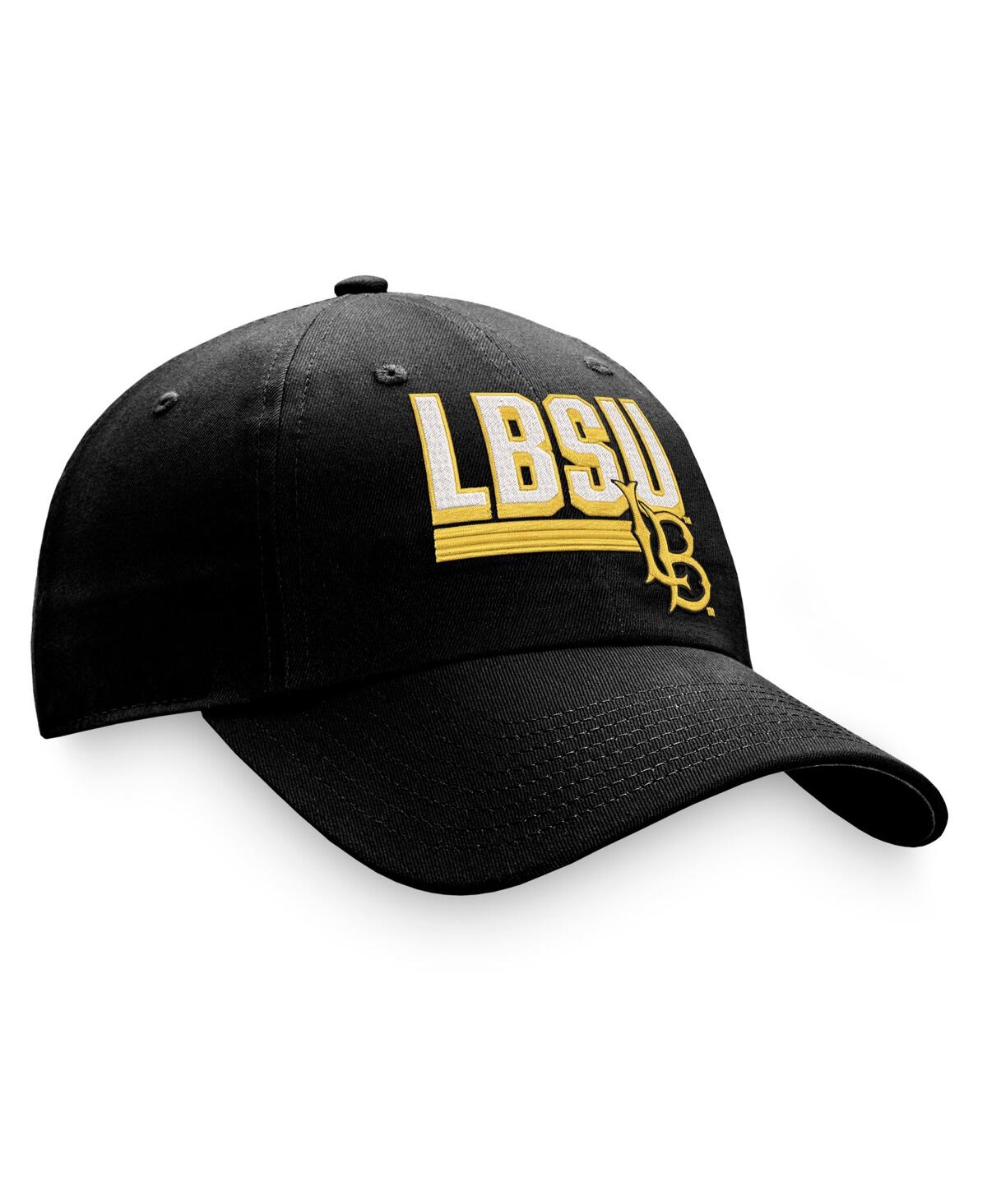 Shop Top Of The World Men's  Black Long Beach State 49ers Slice Adjustable Hat