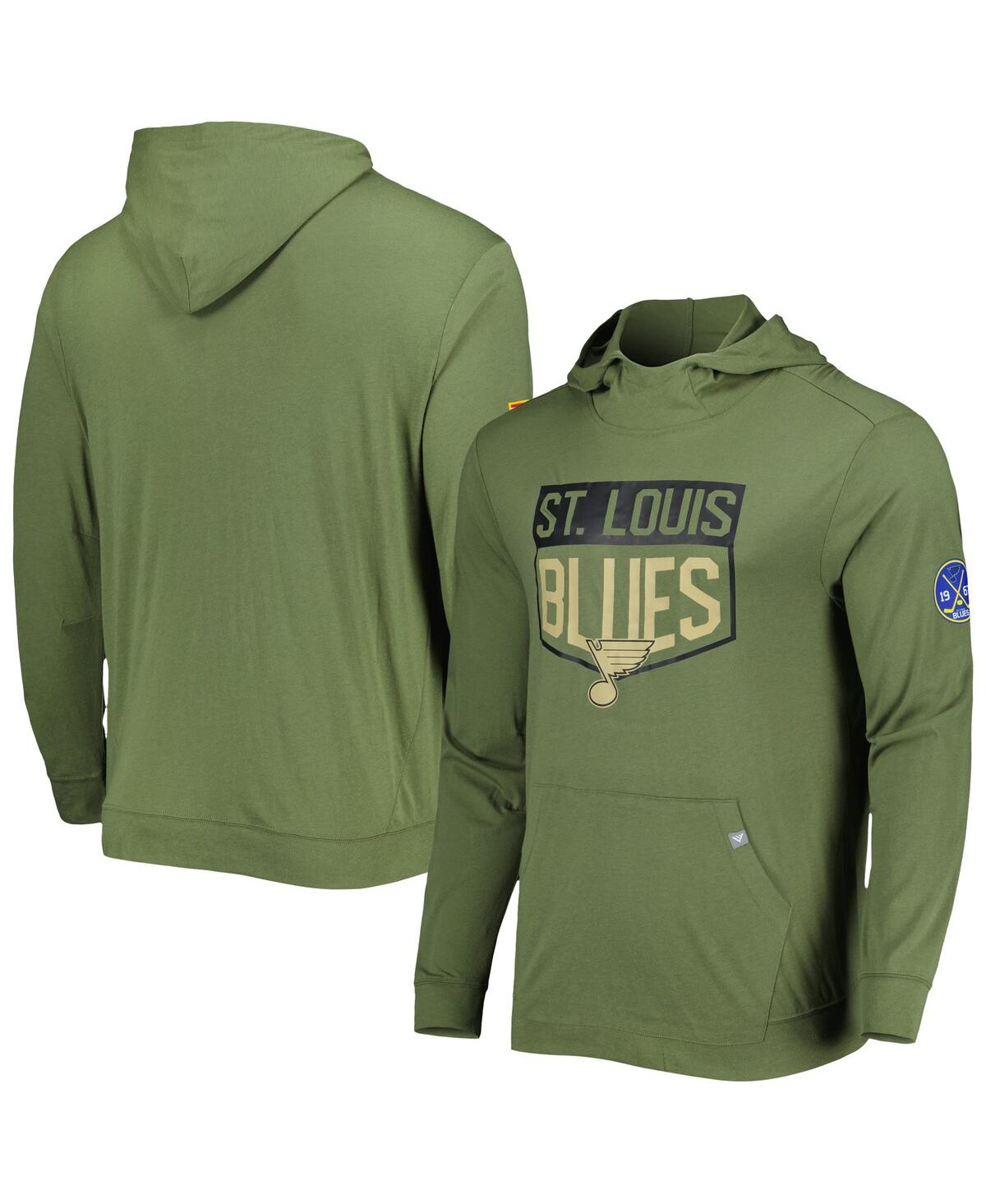 Levelwear Men's  Olive St. Louis Blues Thrive Tri-blend Pullover Hoodie