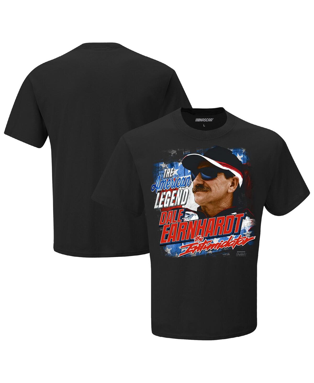 Men's Checkered Flag Sports Black Dale Earnhardt The Intimidator Legend T-shirt - Black