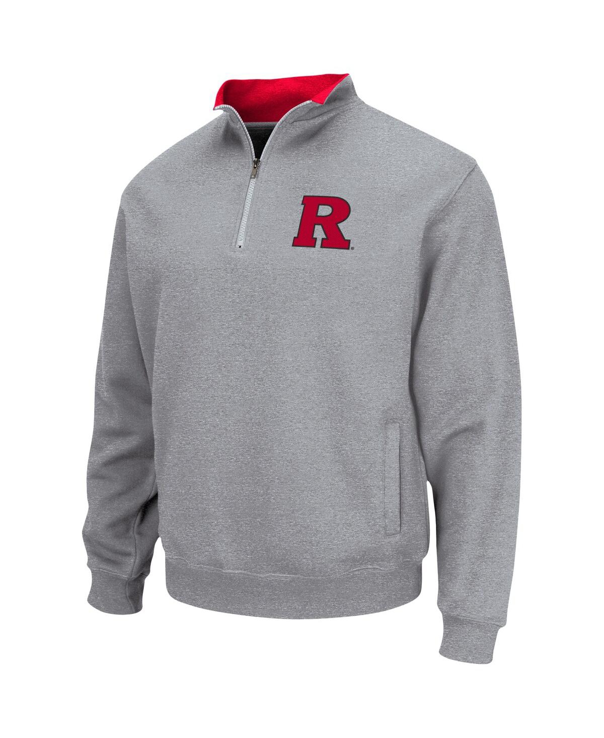Colosseum Men's  Heathered Gray Rutgers Scarlet Knights Tortugas Team Logo Quarter-zip Jacket In Heathered Gray