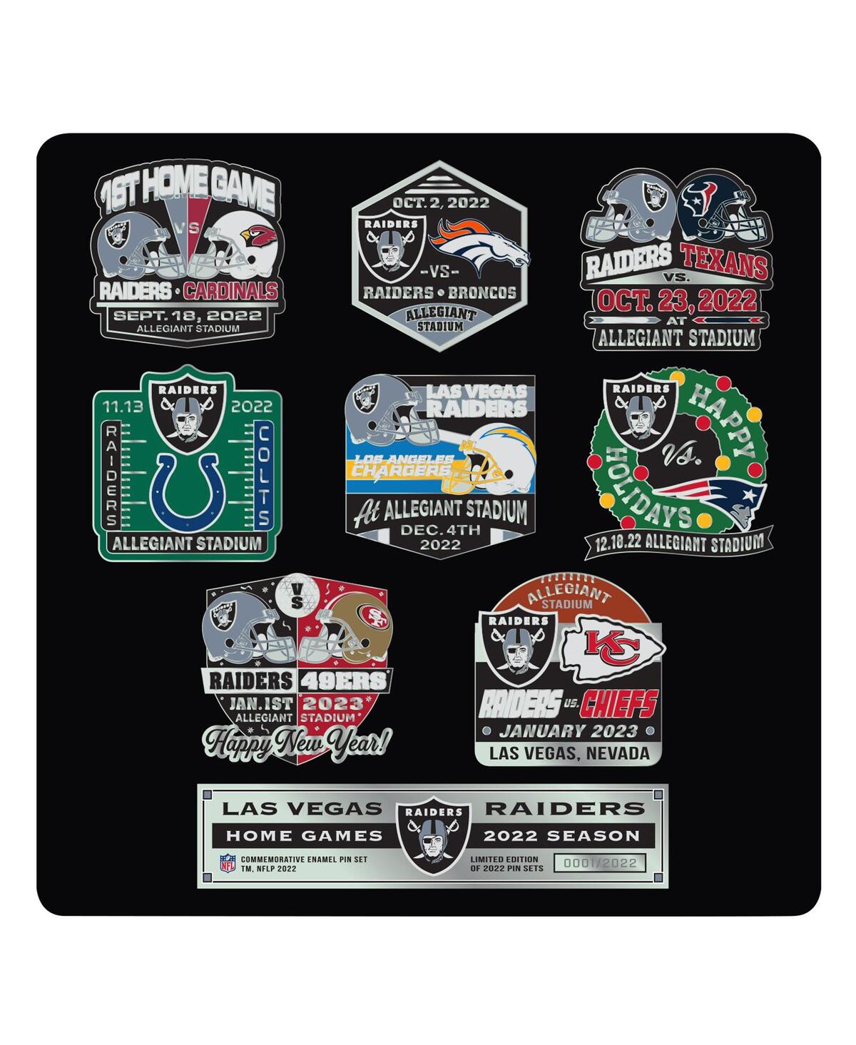 Las Vegas Raiders 9-Pack Collector Pin Set - Black