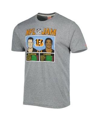 Men's Ja'Marr Chase and Joe Burrow Heathered Gray Cincinnati Bengals NFL Jam Tri-Blend T-shirt