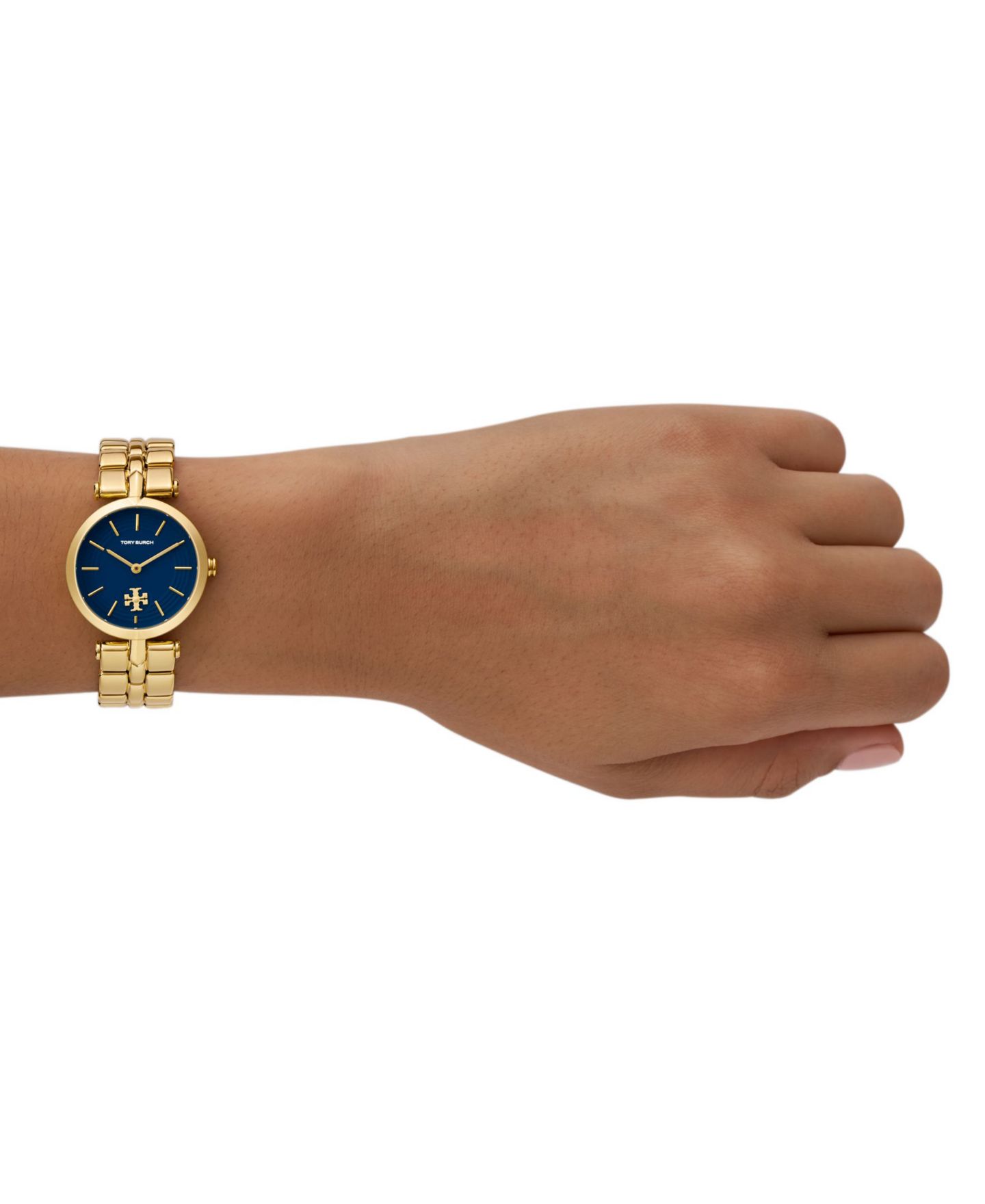 Женские часы Tory Burch Kira Gold-Tone Stainless Steel Bracelet Watch 30mm — фото 4
