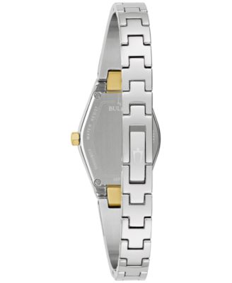 Women's Modern Gemini Diamond Accent Stainless Steel Bangle Bracelet Watch 23mm