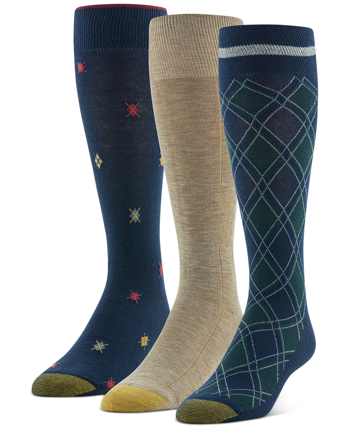 Gold Toe Men's 3-Pk. Argyle Crew Socks