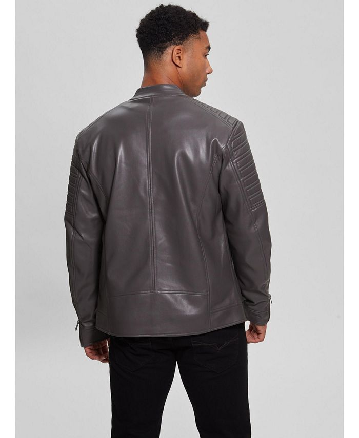 GUESS Men's FauxLeather Biker Jacket Macy's