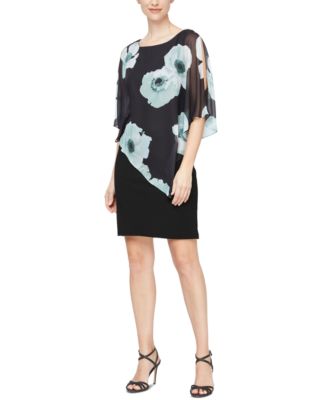 chiffon overlay sheath dress