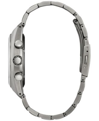 Eco-Drive Men's Chronograph Weekender Silver-Tone Titanium Bracelet Watch 43mm, Created for Macy's